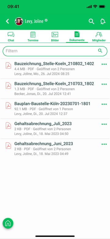 Quiply Mitarbeiter-App Ansicht Smarte Docs Dokumentenansicht