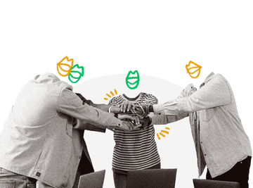 Gruppe von Mitarbeiter, die die Hände zusammenlegen, voller Mitarbeitermotivation mit der Quiply mitarbeiter app