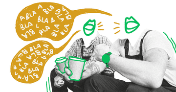 Mitarbeiter sitzen zusammen und trinken Kaffee, unterhalten sich lebhaft. Unternehmen fördern solche Pausen zur Motivation