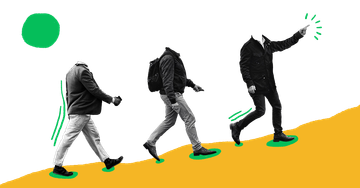 Drei Männer erklimmen einen Berg für erfolgreich Bindung mit einer Mitarbeiter-App in ihrem Unternehmen