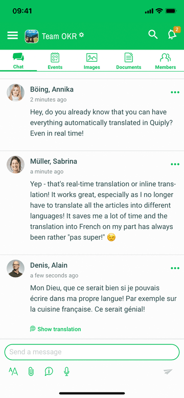 Chat Inline Translation English
