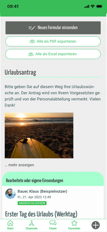 Pflege Urlaubsantrag