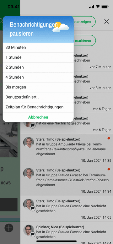 Notifications off pflege white